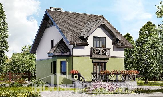 120-003-П Проект двухэтажного дома с мансардным этажом, современный загородный дом из поризованных блоков Горно-Алтайск, House Expert