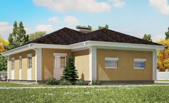130-002-Л Проект одноэтажного дома, гараж, бюджетный коттедж из керамзитобетонных блоков, House Expert