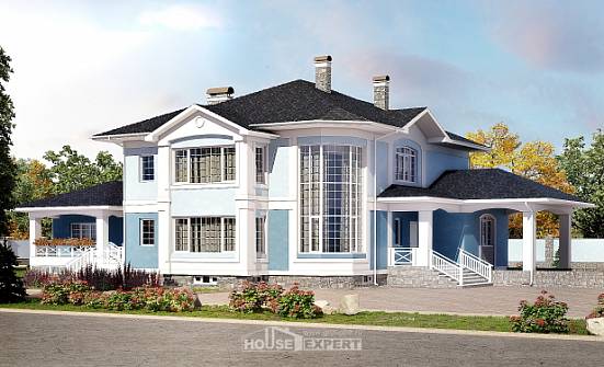 620-001-П Проект трехэтажного дома и гаражом, классический коттедж из керамзитобетонных блоков Горно-Алтайск | Проекты домов от House Expert