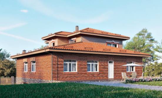 380-002-Л Проект трехэтажного дома и гаражом, уютный домик из кирпича Горно-Алтайск | Проекты домов от House Expert