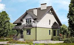 120-003-П Проект двухэтажного дома с мансардным этажом, красивый загородный дом из газобетона Горно-Алтайск, House Expert
