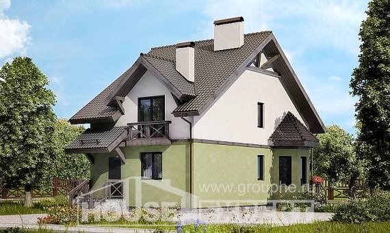 120-003-П Проект двухэтажного дома с мансардным этажом, красивый загородный дом из газобетона Горно-Алтайск, House Expert
