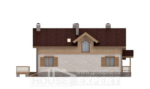 165-002-П Проект двухэтажного дома с мансардным этажом и гаражом, бюджетный коттедж из поризованных блоков Горно-Алтайск, House Expert
