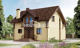 150-009-Л Проект двухэтажного дома с мансардой, современный дом из арболита, House Expert