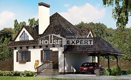 110-002-Л Проект двухэтажного дома с мансардой, гараж, бюджетный домик из газобетона Горно-Алтайск, House Expert