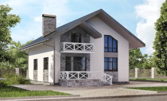155-001-Л Проект двухэтажного дома с мансардой, гараж, простой домик из блока, House Expert
