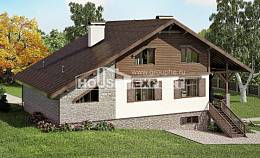 300-003-П Проект трехэтажного дома мансардой и гаражом, большой коттедж из кирпича, House Expert