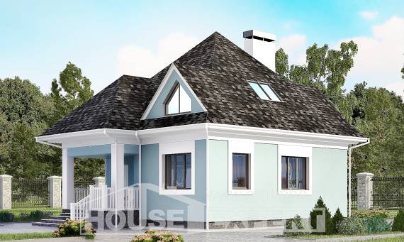 110-001-Л Проект двухэтажного дома мансардой, небольшой загородный дом из арболита Горно-Алтайск, House Expert