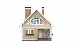130-004-П Проект двухэтажного дома мансардой, компактный коттедж из газобетона Горно-Алтайск, House Expert