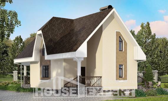 125-001-Л Проект двухэтажного дома мансардный этаж, классический дом из поризованных блоков Горно-Алтайск, House Expert