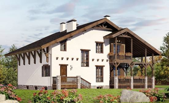 400-004-П Проект трехэтажного дома с мансардным этажом и гаражом, красивый дом из кирпича Горно-Алтайск | Проекты домов от House Expert