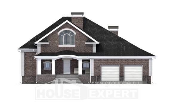 490-001-П Проект трехэтажного дома с мансардным этажом и гаражом, современный загородный дом из кирпича, House Expert
