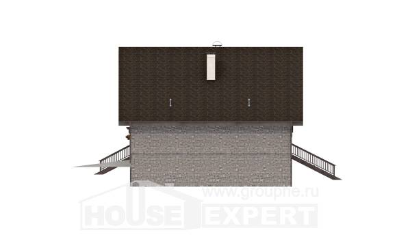 300-003-П Проект трехэтажного дома с мансардой и гаражом, современный домик из кирпича, House Expert