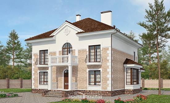 220-008-П Проект двухэтажного дома, современный домик из кирпича Горно-Алтайск | Проекты домов от House Expert