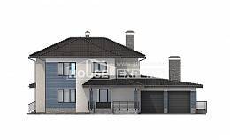 340-005-П Проект двухэтажного дома и гаражом, красивый домик из теплоблока Горно-Алтайск, House Expert