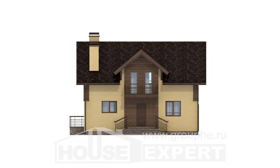150-009-Л Проект двухэтажного дома мансардный этаж, простой дом из газосиликатных блоков Горно-Алтайск, House Expert