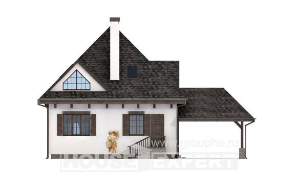 110-002-Л Проект двухэтажного дома с мансардным этажом, гараж, простой коттедж из пеноблока Горно-Алтайск, House Expert