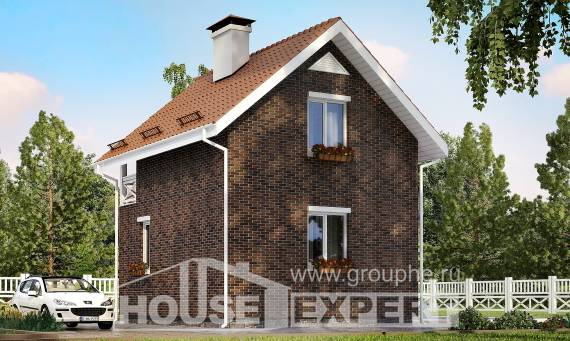 045-001-Л Проект двухэтажного дома мансардный этаж, бюджетный коттедж из теплоблока Горно-Алтайск, House Expert