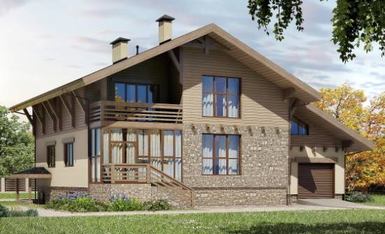 420-001-Л Проект трехэтажного дома с мансардой, гараж, огромный коттедж из кирпича Горно-Алтайск | Проекты домов от House Expert