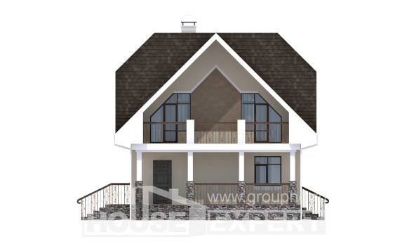 125-001-Л Проект двухэтажного дома с мансардным этажом, классический коттедж из бризолита Горно-Алтайск, House Expert