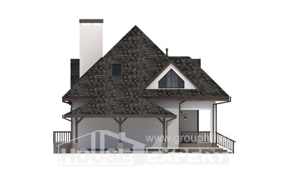 110-002-Л Проект двухэтажного дома с мансардным этажом и гаражом, бюджетный загородный дом из бризолита Горно-Алтайск, House Expert