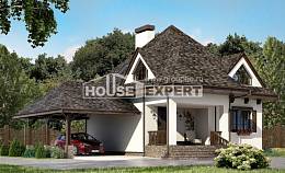 110-002-Л Проект двухэтажного дома с мансардным этажом, гараж, компактный домик из блока Горно-Алтайск, House Expert