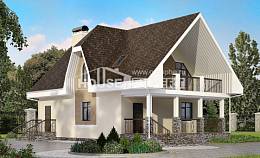 125-001-Л Проект двухэтажного дома с мансардным этажом, современный загородный дом из твинблока Горно-Алтайск, House Expert