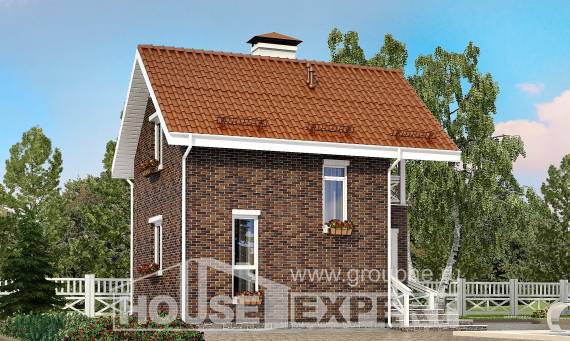 045-001-Л Проект двухэтажного дома мансардой, скромный домик из газобетона Горно-Алтайск, House Expert