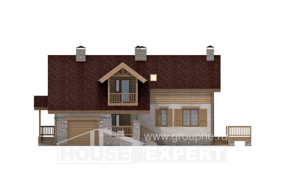 165-002-П Проект двухэтажного дома мансардный этаж и гаражом, скромный загородный дом из арболита Горно-Алтайск, House Expert