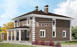 185-002-П Проект двухэтажного дома, красивый коттедж из блока Горно-Алтайск, House Expert
