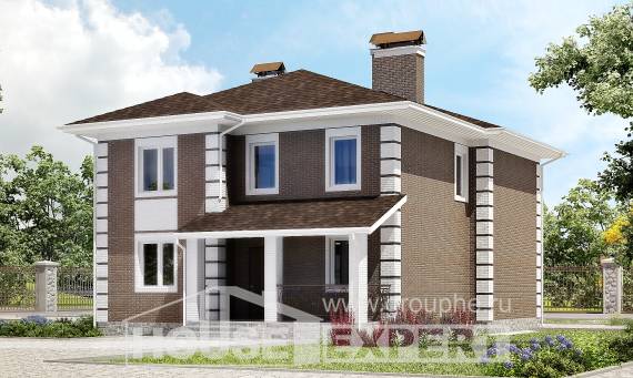 185-002-П Проект двухэтажного дома, небольшой коттедж из поризованных блоков Горно-Алтайск, House Expert