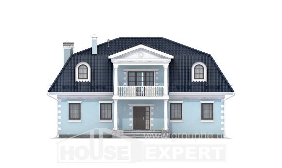 210-004-Л Проект двухэтажного дома с мансардой, просторный дом из блока Горно-Алтайск, House Expert