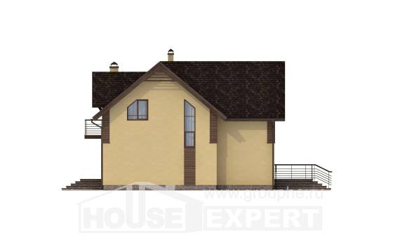150-009-Л Проект двухэтажного дома с мансардой, доступный загородный дом из бризолита, House Expert