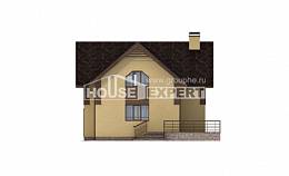 150-009-Л Проект двухэтажного дома с мансардным этажом, бюджетный коттедж из керамзитобетонных блоков, House Expert