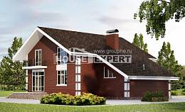 180-001-Л Проект двухэтажного дома мансардой и гаражом, современный коттедж из пеноблока, House Expert