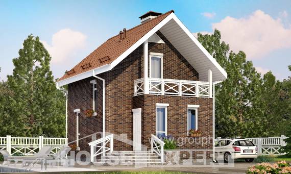 045-001-Л Проект двухэтажного дома с мансардой, уютный дом из пеноблока Горно-Алтайск, House Expert