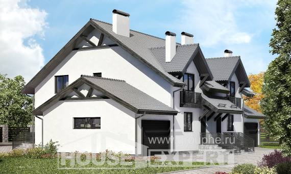 290-003-П Проект двухэтажного дома с мансардой, большой загородный дом из газобетона Горно-Алтайск, House Expert