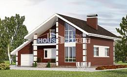 180-001-Л Проект двухэтажного дома мансардой, гараж, современный домик из теплоблока Горно-Алтайск, House Expert