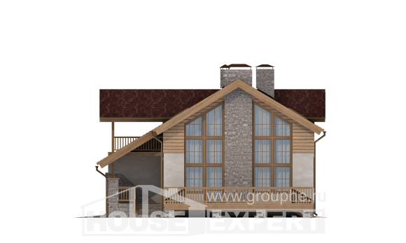 165-002-П Проект двухэтажного дома мансардой, гараж, небольшой загородный дом из твинблока Горно-Алтайск, House Expert