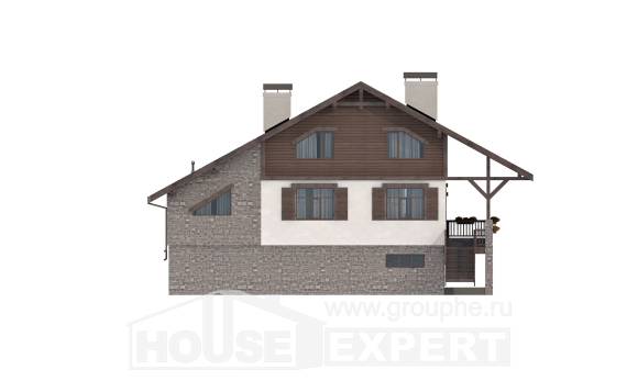 300-003-П Проект трехэтажного дома мансардой, гараж, уютный коттедж из кирпича Горно-Алтайск, House Expert