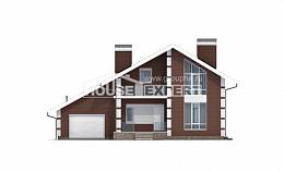 180-001-Л Проект двухэтажного дома с мансардным этажом, гараж, недорогой домик из теплоблока Горно-Алтайск, House Expert