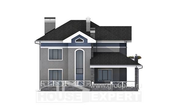 200-006-Л Проект двухэтажного дома, просторный коттедж из кирпича, House Expert