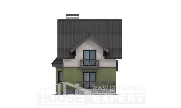 120-003-П Проект двухэтажного дома мансардный этаж, классический загородный дом из газобетона Горно-Алтайск, House Expert