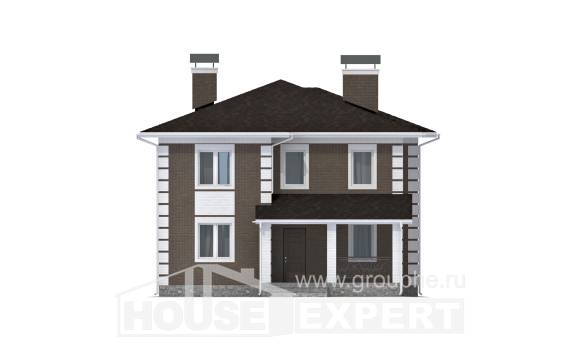185-002-П Проект двухэтажного дома, красивый дом из пеноблока Горно-Алтайск, House Expert