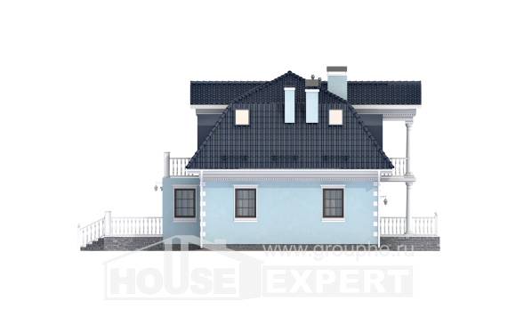 210-004-Л Проект двухэтажного дома мансардой, простой дом из пеноблока Горно-Алтайск, House Expert