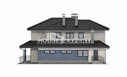 340-005-П Проект двухэтажного дома и гаражом, большой загородный дом из газобетона Горно-Алтайск, House Expert