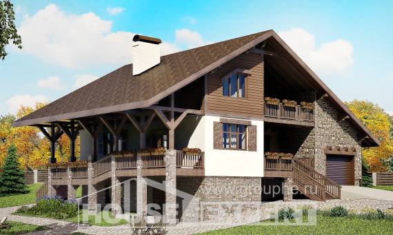 300-003-П Проект трехэтажного дома с мансардой и гаражом, классический домик из кирпича Горно-Алтайск, House Expert