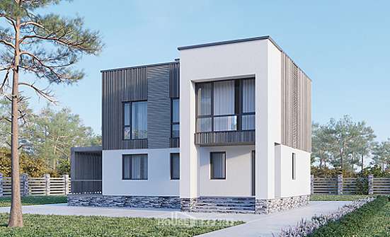 150-017-П Проект двухэтажного дома, простой коттедж из поризованных блоков Горно-Алтайск | Проекты домов от House Expert