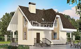 125-001-Л Проект двухэтажного дома с мансардой, недорогой загородный дом из блока Горно-Алтайск, House Expert