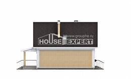 130-004-П Проект двухэтажного дома с мансардным этажом, скромный домик из арболита, House Expert